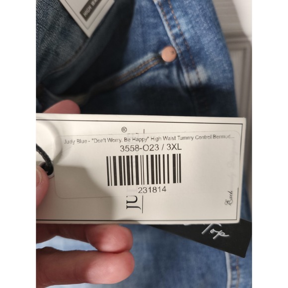 Judy Blue Shorts Women's 3XL Blue High Waist Tummy Control Top Denim‎ NWT - Picture 14 of 15